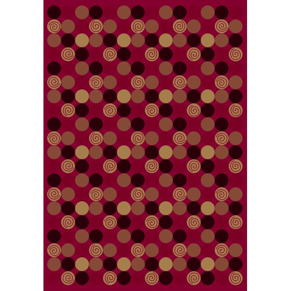 Milliken Innovations Area Rug DA T DA CHERRY Da T Da Cherry Dots Hoops 5' 4" x 7' 8" Rectangle