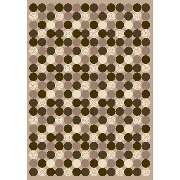 Milliken Innovations Area Rug DA T DA PEARL MIST Da T Da Pearl Mist Rings Dots 2' 1" x 7' 8" Runner