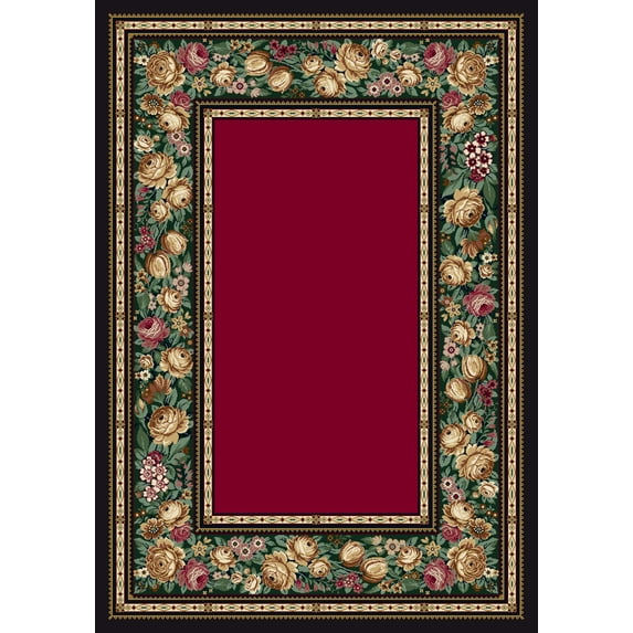 Milliken Innovations Area Rug ENGLISH FLORAL RUBY English Floral Ruby 5' 4" x 7' 8" Rectangle