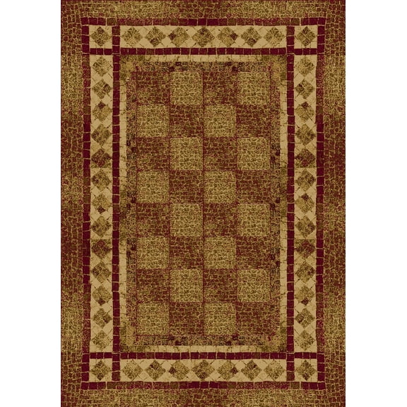 Milliken Innovations Area Rug FLAGLER BRICK Flagler Brick Checkered Blocks 3' 10" x  5' 4" Rectangle
