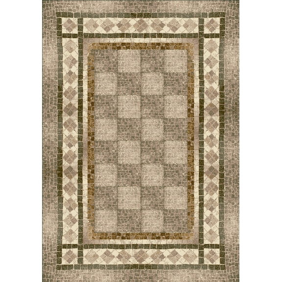 Milliken Innovations Area Rug FLAGLER SAGE Flagler Sage Blocks Diamonds 2' 1" x 7' 8" Runner