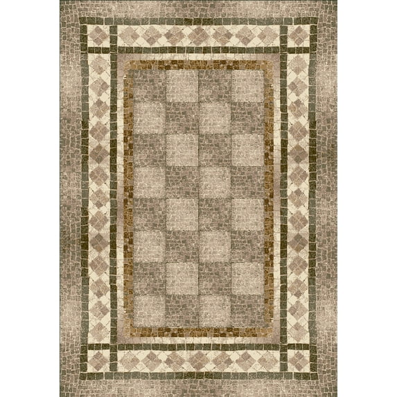 Milliken Innovations Area Rug FLAGLER SAGE Flagler Sage Blocks Diamonds 2' 1" x 7' 8" Runner