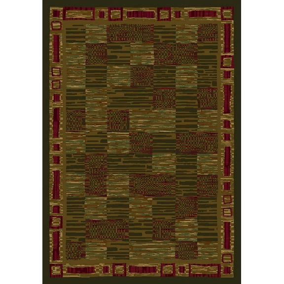 Milliken Innovations Area Rug KIRALA OLIVE Kirala Olive Checkered Blocks 10' 9" x 13' 2" Rectangle