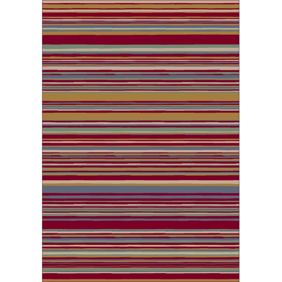 Milliken Innovations Area Rug LOLA RUBY Lola Ruby Lines Bars 3' 10" x  5' 4" Rectangle