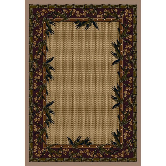 Milliken Innovations Area Rug OSAKA SANDSTONE Osaka Sandstone Vines Petals 5' 4" x 7' 8" Rectangle