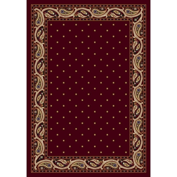 Milliken Innovations Area Rug PAISLEY GARNET Paisley Garnet 3' 10" x 5' 4" Rectangle