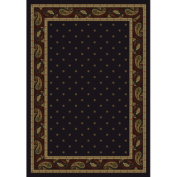 Milliken Innovations Area Rug PAISLEY ONYX Paisley Onyx Paisley Dotted 2' 1" x 7' 8" Runner