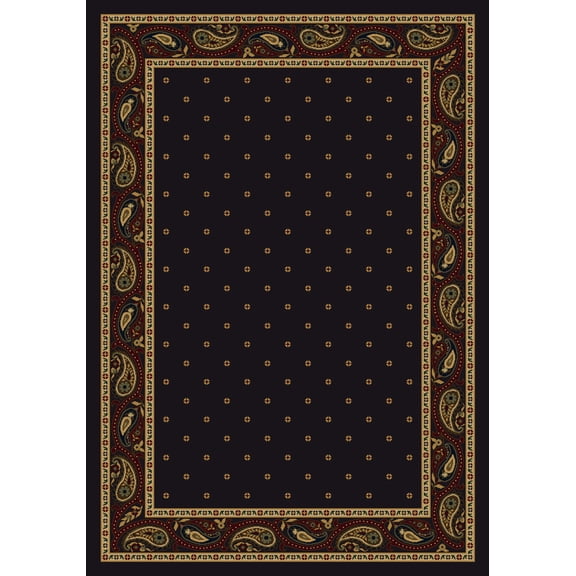 Milliken Innovations Area Rug PAISLEY ONYX Paisley Onyx Paisley Dotted 3' 10" x  5' 4" Rectangle