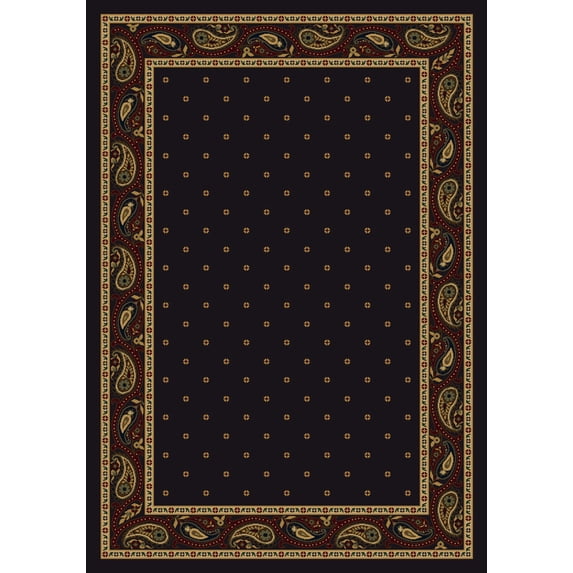 Milliken Innovations Area Rug PAISLEY ONYX Paisley Onyx Paisley Dotted 7' 8" x 10' 9" Rectangle