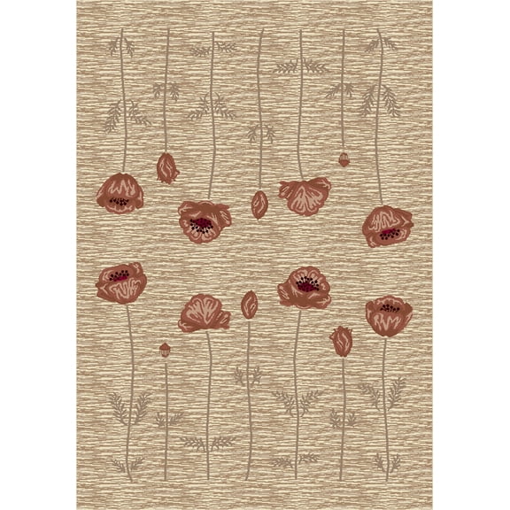 Milliken Innovations Area Rug POPPY LINEN Poppy Linen Petals Bulbs 2' 8" x 3' 10" Rectangle