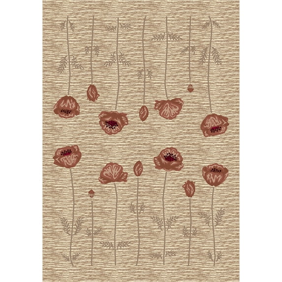 Milliken Innovations Area Rug POPPY LINEN Poppy Linen Petals Bulbs 2' 8" x 3' 10" Rectangle