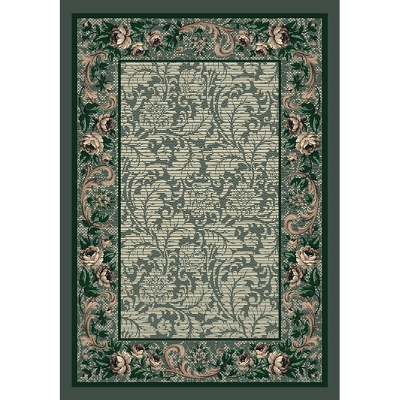 Milliken Innovations Area Rug ROSE DAMASK AQUA Rose Damask Aqua 2' 8" x 3' 10" Rectangle