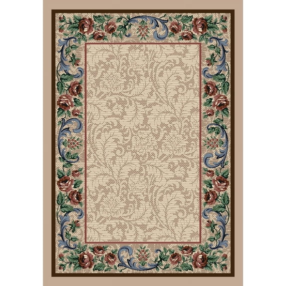 Milliken Innovations Area Rug ROSE DAMASK PEARL MIST Rose Damask Pearl Mist 2' 8" x 3' 10" Rectangle
