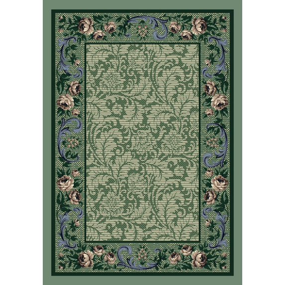Milliken Innovations Area Rug ROSE DAMASK PERIDOT Rose Damask Peridot 5' 4" x 7' 8" Rectangle