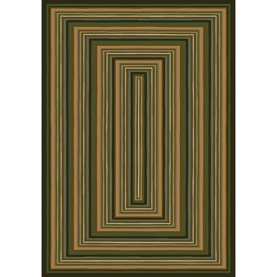 Milliken Innovations Area Rug RYLIE OLIVE Rylie Olive Lines Blocks 2' 1" x 7' 8" Runner
