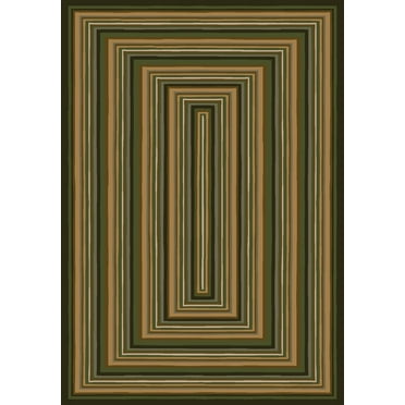 Milliken Innovations Area Rug RYLIE OLIVE Rylie Olive Lines Blocks 7' 8" x 10' 9" Rectangle