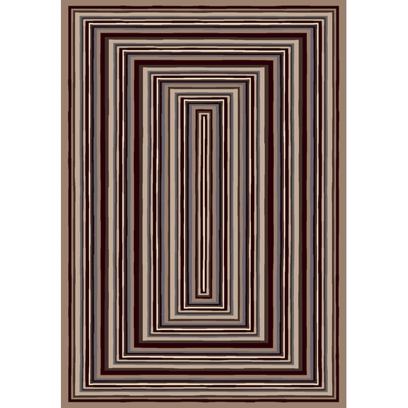 Milliken Innovations Area Rug RYLIE SANDSTONE Rylie Sandstone Lines Corners 2' 1" x 7' 8" Runner