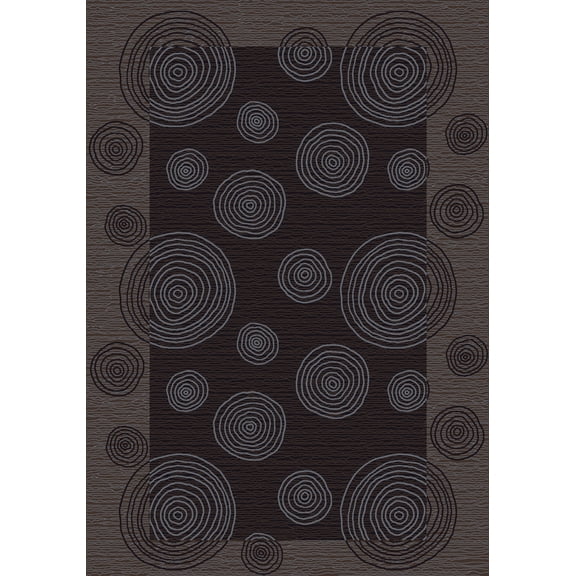 Milliken Innovations Area Rug WABI PEWTER Wabi Pewter Circles Loops 5' 4" x 7' 8" Rectangle