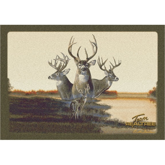 Milliken Ivory Bordered Trio Door Mat Team Realtree 7 - Aprx 2' 8" x 3' 10"