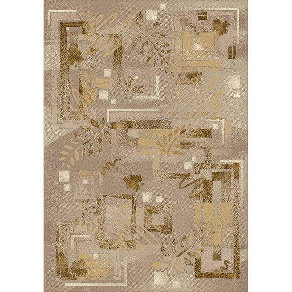 Milliken Ivory Floral Runner Autumn Twill Sandstone - Aprx 2' 1" x 7' 8"