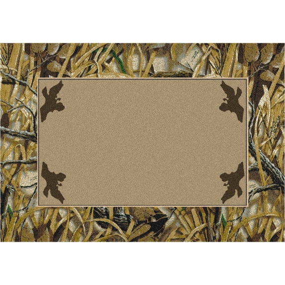 Milliken Ivory Nature Print Brush Area Rug Wetlands - Aprx 3' 10" x 5' 4"
