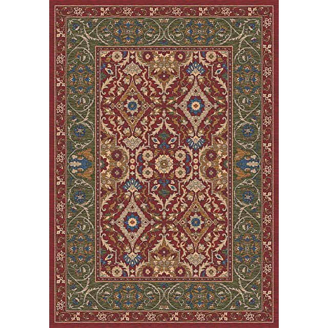 Milliken Pastiche Area Rug SANDAKAN CHILI Sandakan Chili Bordered Buds 7' 8" x 10' 9" Oval