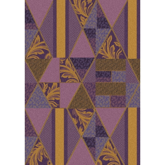 Milliken Pastiche Area Rug VALENCIA LILAC Valencia Lilac Funky Petals 7' 8" x 10' 9" Oval