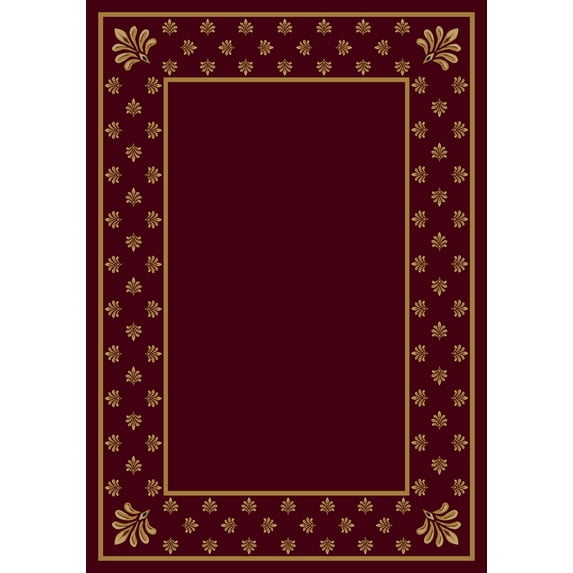 Milliken Red Bordered Solid Runner Adonis Garnet II - Aprx 2' 4" x 11' 8"