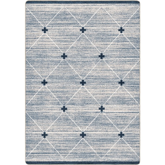 Milliken Residency Area Rug CROSS TIE Cross Tie Blue Modern, 5' x 8'