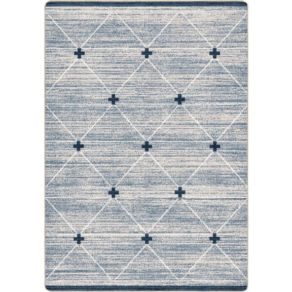 Milliken Residency Area Rug CROSS TIE Cross Tie Blue Modern, 5' x 8'