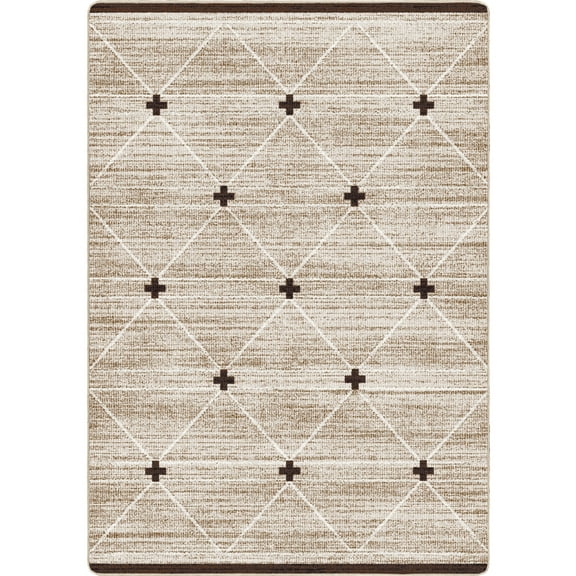 Milliken Residency Area Rug CROSS TIE Cross Tie Brown Modern, 7' x 10'