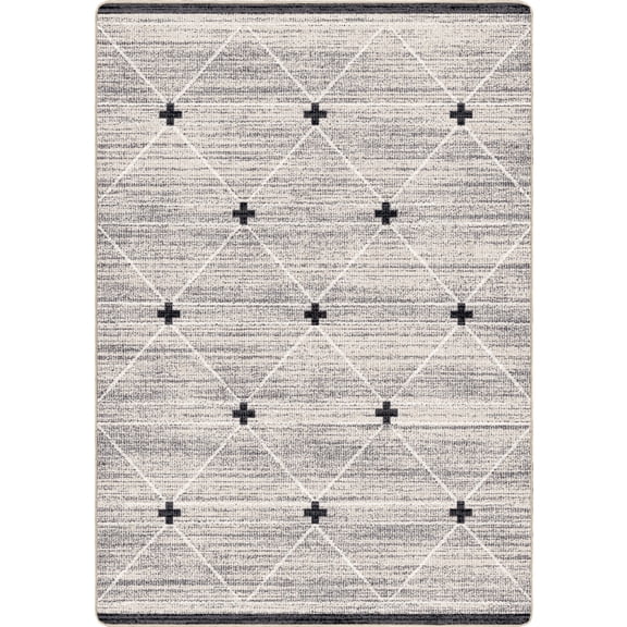 Milliken Residency Area Rug CROSS TIE Cross Tie Gray Modern, 2' x 3'