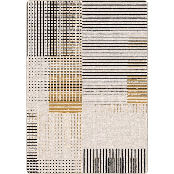 Milliken Residency Area Rug GRIDLOX Gridlox Beige Modern, 3' x 5'