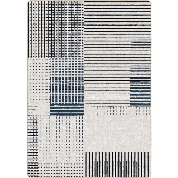 Milliken Residency Area Rug GRIDLOX Gridlox Blue Modern, 2' x  3'