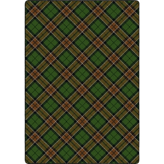 Milliken Seasonal Area Rug CHRISTMAS PLAID Christmas Plaid Green Modern, 2' x  3'