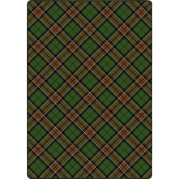 Milliken Seasonal Area Rug CHRISTMAS PLAID Christmas Plaid Green Modern, 3' x 5'