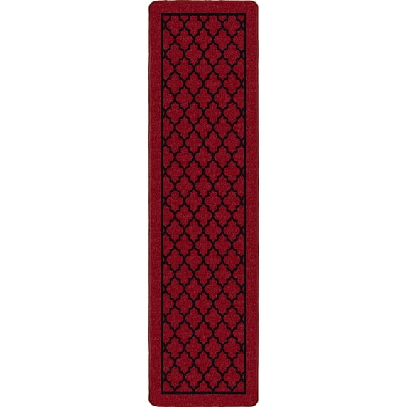 Milliken Seasonal Area Rug WINTER QUILT Winter Quilt Red Modern, 2' x 8'