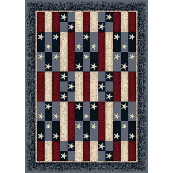 Milliken Seasonal Inspirations Area Rug America Patchwork 07350 Denim 7' 8" x 10' 9" Rectangle