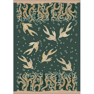 Milliken Seasonal Inspirations Area Rug Pisces Ii 06700 Aqua Fish Kelp 2' 8" x 3' 10" Rectangle