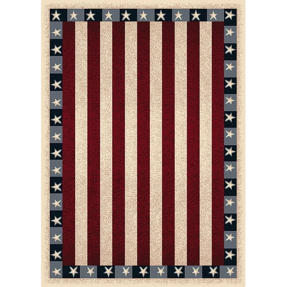 Milliken Seasonal Inspirations Area Rug Stars & Stripes 02000 Opal 2' 8" x 3' 10" Rectangle