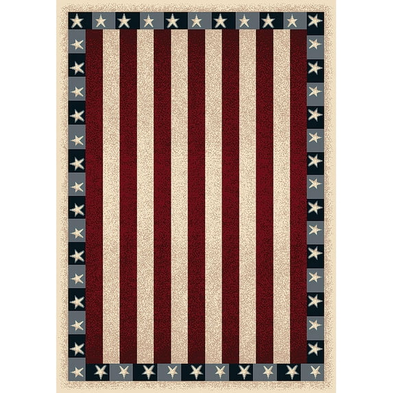 Milliken Seasonal Inspirations Area Rug Stars & Stripes 02000 Opal 3' 10" x 5' 4" Rectangle