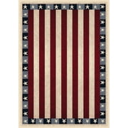 Milliken Seasonal Inspirations Area Rug Stars & Stripes 02000 Opal 5 4" x 7 8" Rectangle