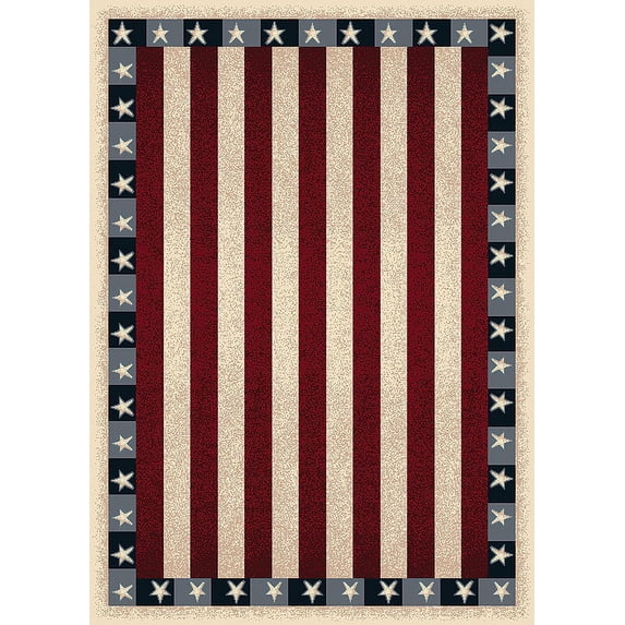 Milliken Seasonal Inspirations Area Rug Stars & Stripes 02000 Opal 5' 4" x 7' 8" Rectangle