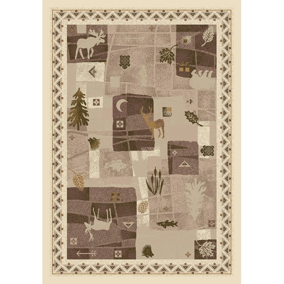Milliken Signature Area Rug DEER TRAIL OPAL Deer Trail Opal Blocks Cubes 5' 4" x 7' 8" Oval