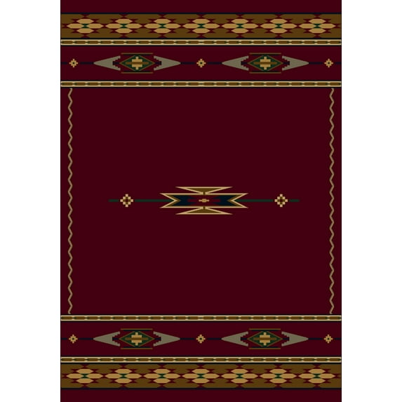 Milliken Signature Area Rug EAGLE CANYON GARNET Eagle Canyon Garnet Banded Rows 5' 4" x 7' 8" Oval