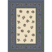 Milliken Signature Area Rug FRANCESCA LAPIS Francesca Lapis Leaves Garlands 7 7 x 7 7 Round