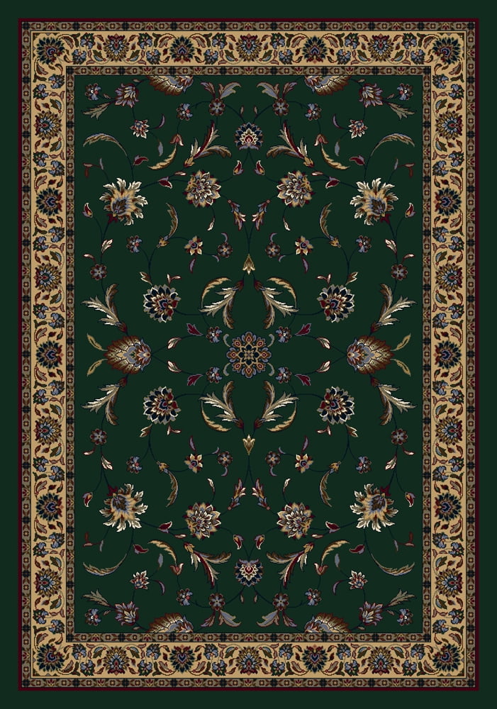 Emerald Green Tufted Round Synthetic Area Rug 7'-7"