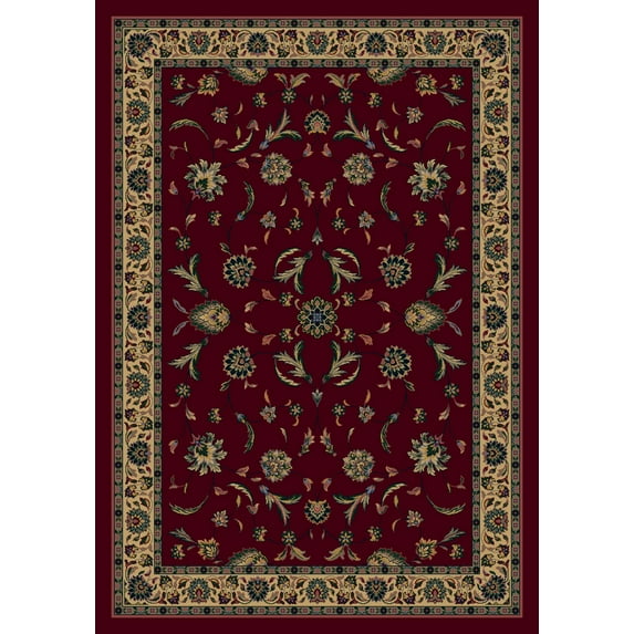 Milliken Signature Area Rug ISFAHAN GARNET Isfahan Garnet Bordered Scrolls 2' 1" x 7' 8" Runner