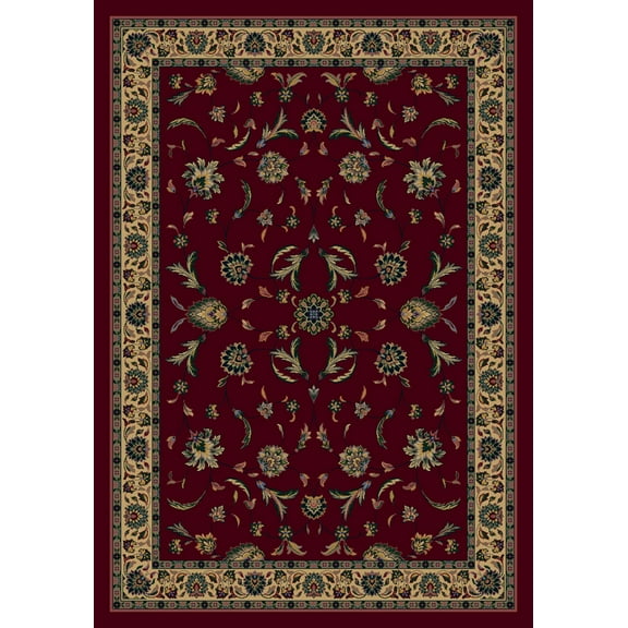 Milliken Signature Area Rug ISFAHAN GARNET Isfahan Garnet Bordered Scrolls 5' 4" x 7' 8" Rectangle