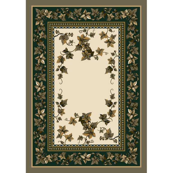 Milliken Signature Area Rug IVY VALLEY OPAL Ivy Valley Opal Bordered Garlands 7' 7" x 7' 7" Square
